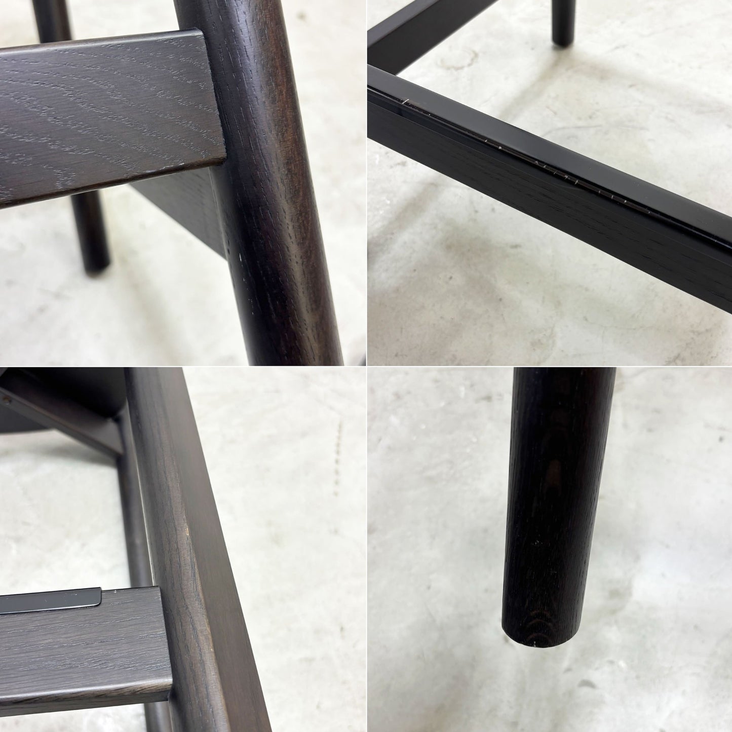 モダンデザイン Modern Design カウンターチェア ハイチェア ハイスツール オーク材 ブラック塗装 A ●