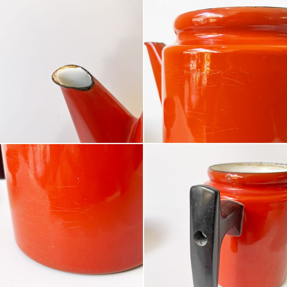 フィネル FINEL ペフトーリ Pehtoori エナメルコーヒーポット Sサイズ 0.7L レッド アンティ・ヌルメスニエミ フィンランド 北欧ビンテージ ★