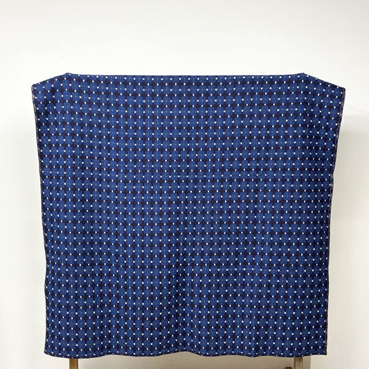 エレノア・プリチャード Eleanor Pritchard 525 LINE ホワイト × ブルー ブランケット 150×180cm イギリス 展示品 ◎