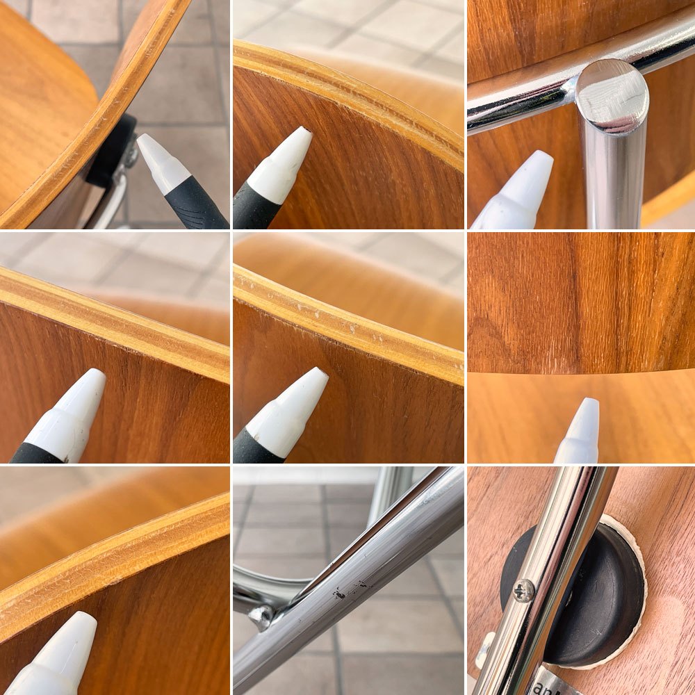 ハーマンミラー Herman Miller プライウッドダイニングチェア DCM メタルレッグ ウォールナット C&R イームズ ミッドセンチュリーデザイン 名作椅子 ◇