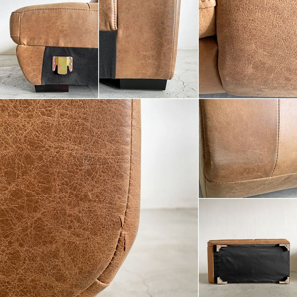リラックスフォーム RELAX FORM トレビソ TREVISO カウチソファ 左カウチ W280cm スーパーレザーテックス オーカーブラウン 関家具 定価¥307,725- 〓