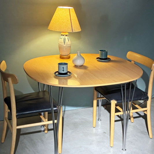 フリッツハンセン Fritz Hansen B603 スーパー円テーブル Bテーブル ダイニングテーブル 100x100cm ピート・ヘイン アルネ・ヤコブセン 北欧家具 2002年製 ◎