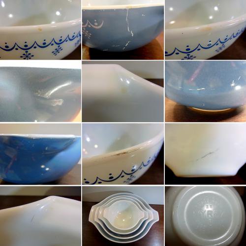 ◇PYREX パイレックス 耐熱ミルクガラス ミキシングボウル 60-70’s 『スノーフレーク』