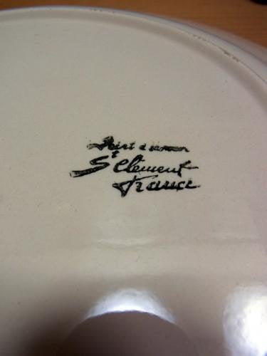 ■フランスアンティーク バルボティーヌ St Clement Barbotine チェリー柄プレート