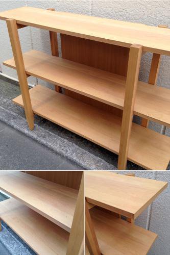 ◎Simple Modern Design Wood Open Shelf / シンプルモダンデザイン ウッドオープンシェルフ 3段 アルダー材
