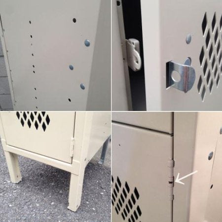 ◎P.F.S.取扱 USA "LYON" 5-TIER LOCKER Diamond Cut Door Color : Putty White /リオン スチールロッカー5段 ダイヤカットドア