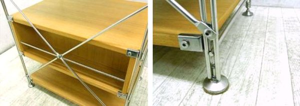 MUJI / 無印良品 ★ タモ材 ステンレスユニットシェルフ・小+ 廃盤・別売りボックス引き出し付き