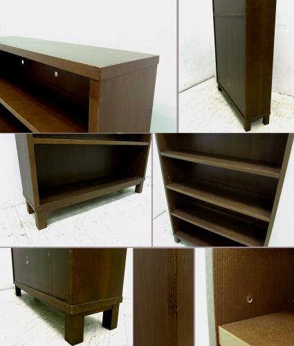 ■無印良品 タモ材木製収納 本棚/キャビネット 奥行21ミドルタイプ