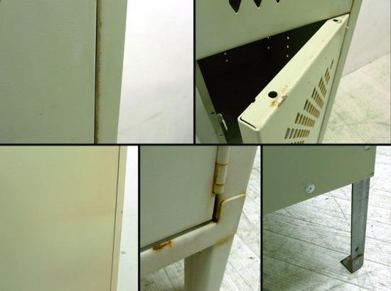 ● P.F.S.取扱 USA "LYON" 2-TIER LOCKER Diamond Cut Door Color : Putty White /リオン スチールロッカー2段 ダイヤカットドア
