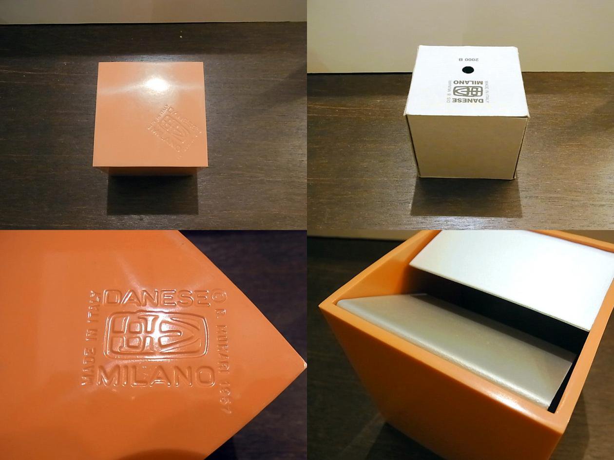 ◇ DANESE/ダネーゼ CUBO 灰皿 オレンジ イタリア 未使用品 参考価格11,340円 Lサイズ
