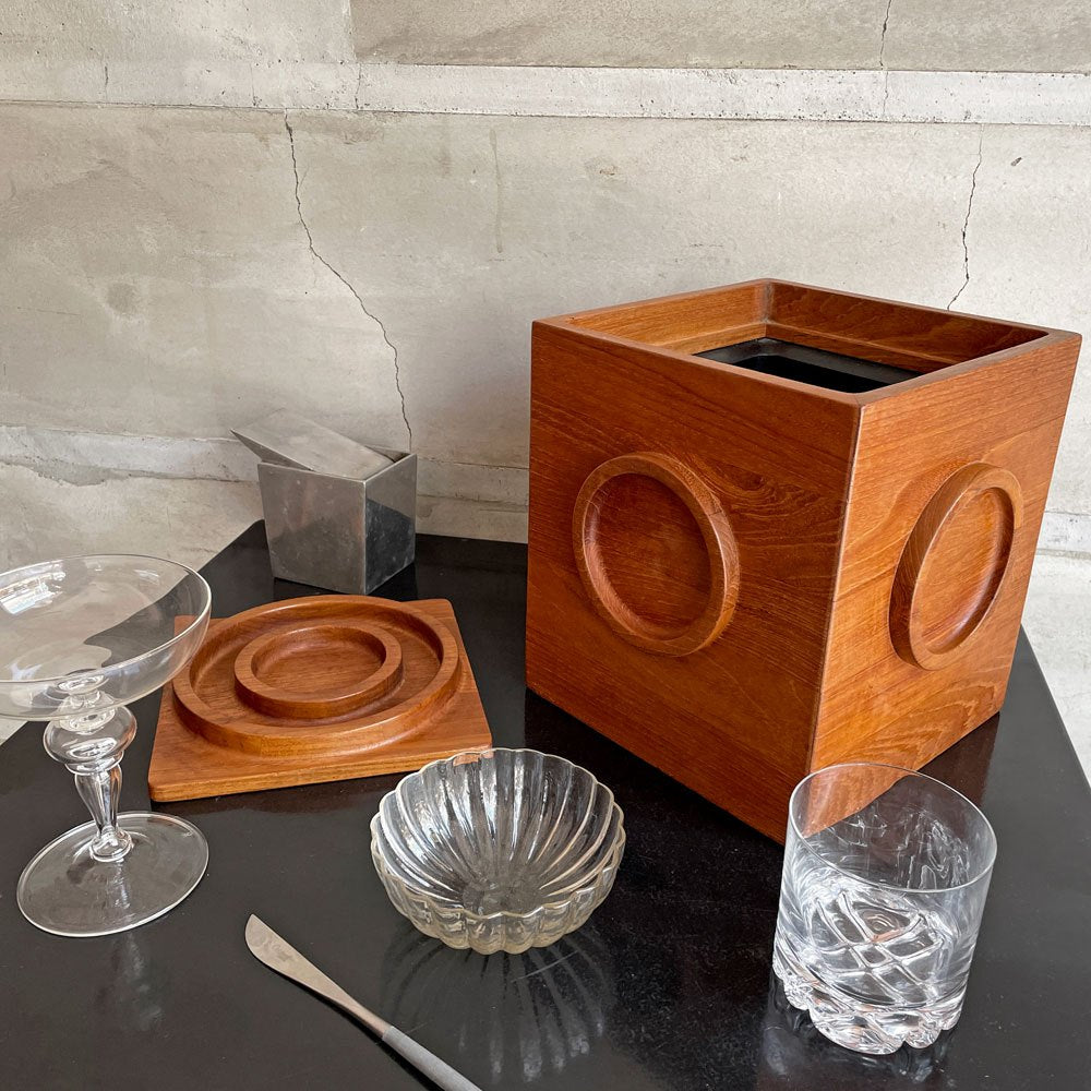 ダンスク DANSK アイスバケット アイスペール チーク無垢材 イェンス・クイストゴー Jens.H.Quistgaard ビンテージ 北欧食器 ♪