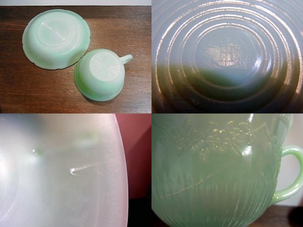◇ FIRE KING /ファイヤーキング ジェダイ アリス カップ&ソーサー? 1945-1949年製造 希少品