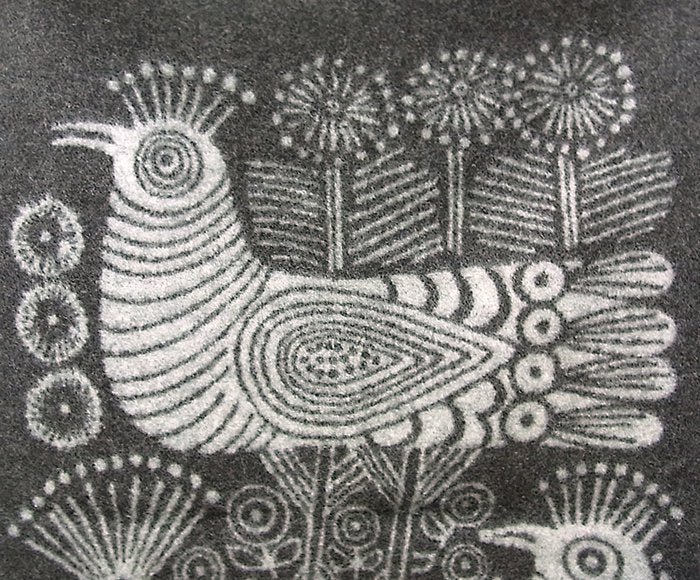 ●KLIPPAN/クリッパン ”wood birds” ブランケット 65×90cm 未使用品 リサラーソン