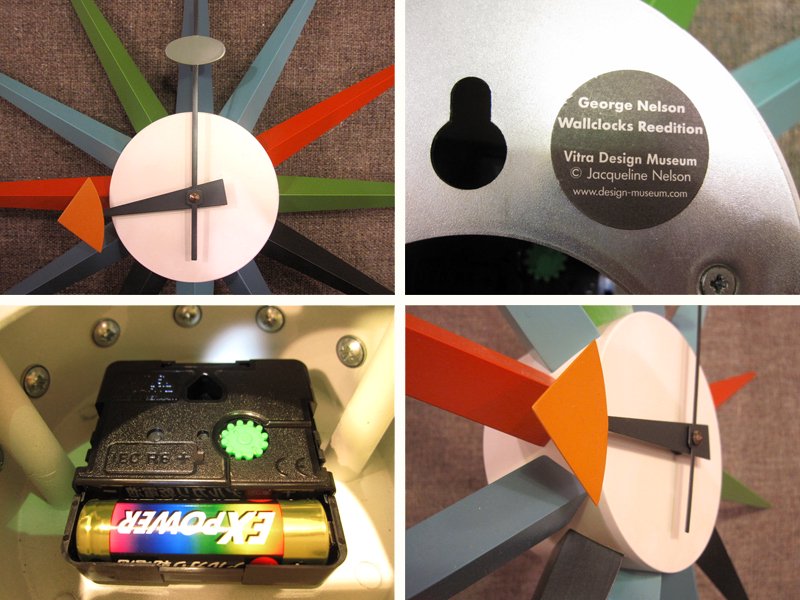 Swiss ★ 正規復刻 Vitra / ヴィトラ 社 ★ G.Nelson / ジョージ・ネルソン デザイン ★ ウォールクロック 『 Sunburst / サンバースト ( マルチカラー ) 』
