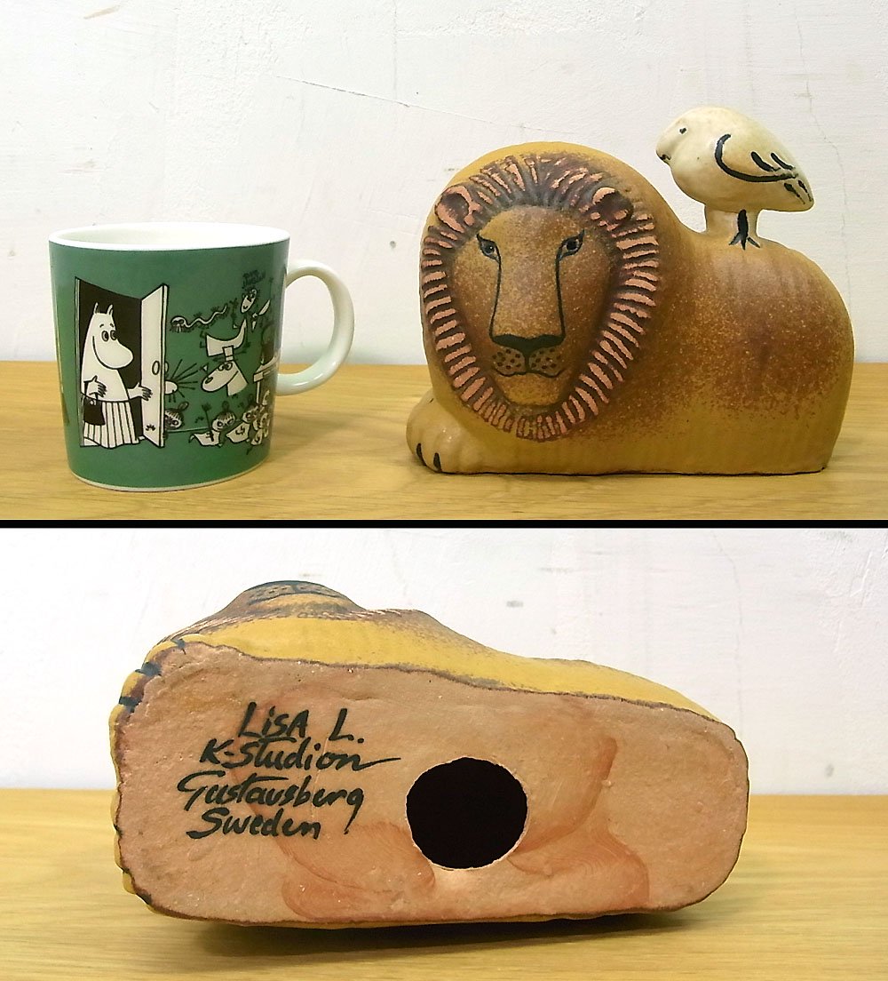 LisaLarson リサラーソン LION WITH BIRD ライオン ウィズ バード リサ・ラーソン Lisa Larson Gustavsberg グスタフスベリ ♪
