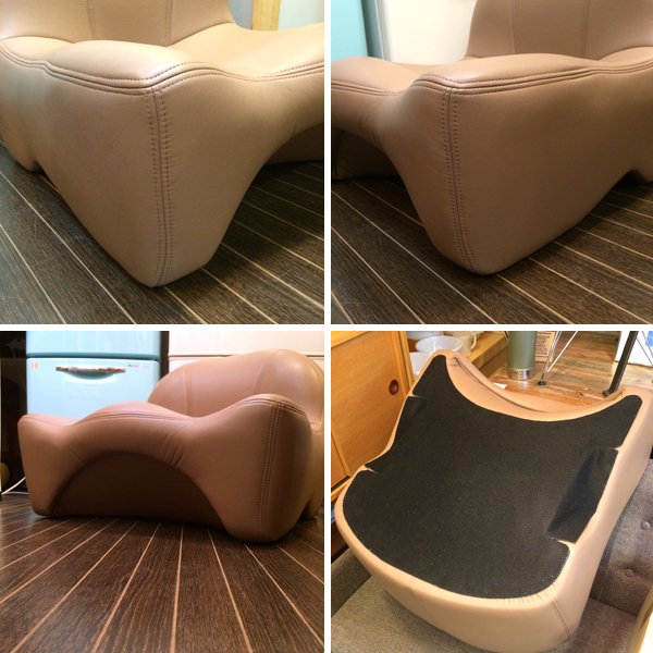 ◎経堂店 馬具座椅子 Tone leather レザー調 "Mocha" モカカラー