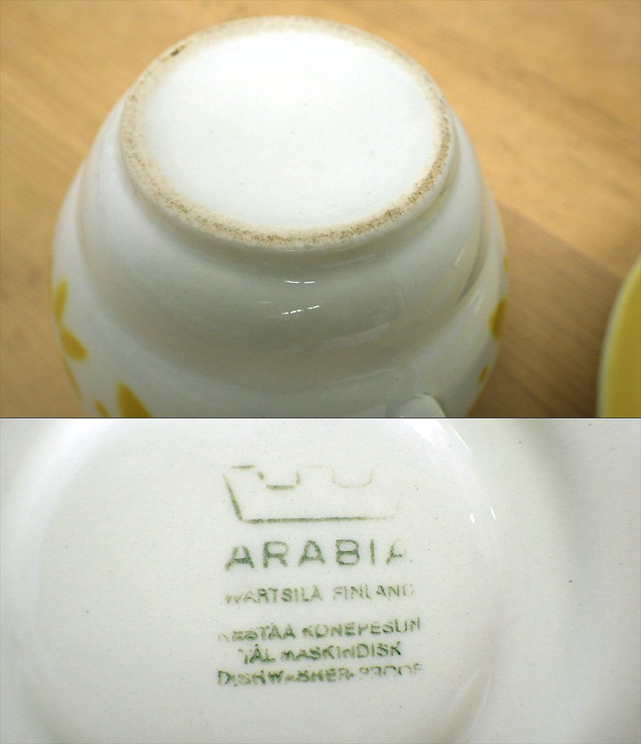 ● ARABIA アラビア ”STENCIL” コーヒーC&S