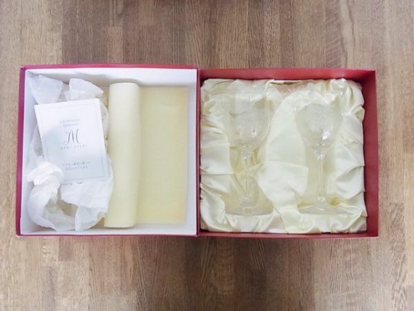 ◇マイセンクリスタル フラワー ペアワイングラス 未使用 箱付