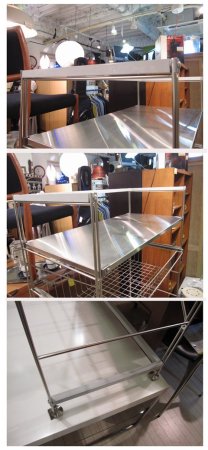 MUJI / 無印良品 ★ 『 ステンレスユニットシェルフ ( カスタム仕様 / 各種オプションパーツ付属 ) 』 ワイド・中サイズ