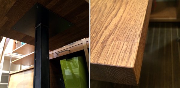 ◎経堂店 Oak Solid wood オーク無垢材 インダストリアル カフェテーブル 鉄脚
