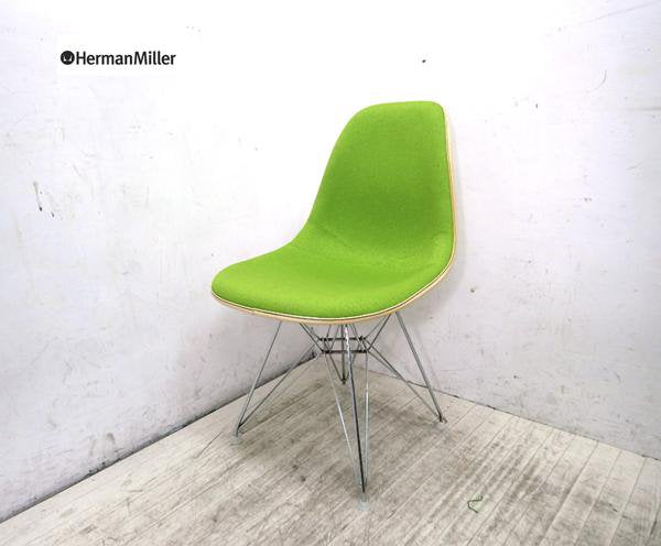 HermanMiller / ハーマンミラー ビンテージ イームズ サイドシェルチェア エッフェルベース ライムグリーン ■