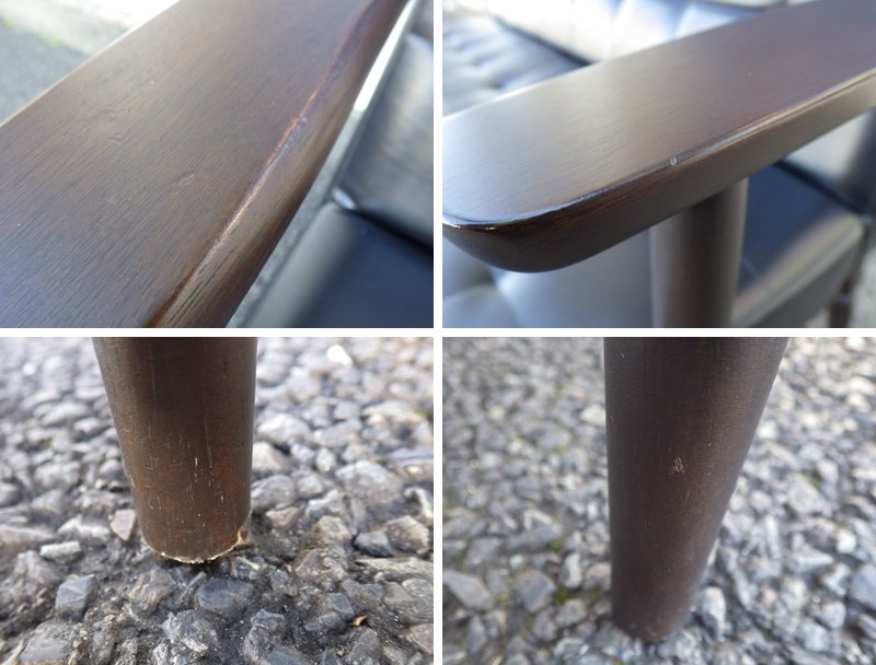 東洋ファニチャー TOYO FURNITURE レトロモダン レザーソファ ◇