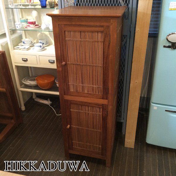 ヒッカドゥワ Hikkaduwa チーク x バンブー 4段キャビネット ◎