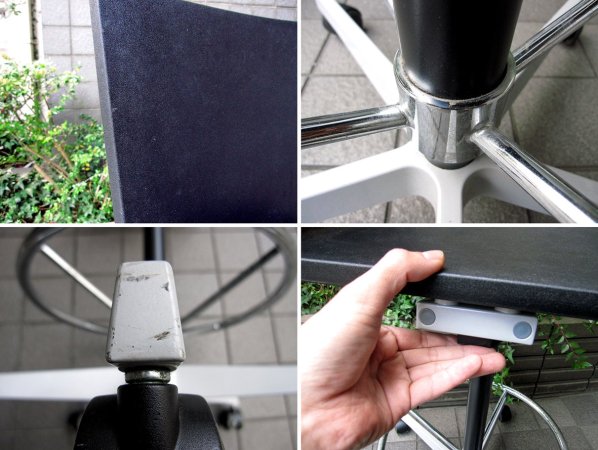 Swiss vitra. / ヴィトラ社 『 ワークチェア .04 カウンター ( ハイチェアタイプ ) 』 アームレス・希少フットレスト付き ブラック ★