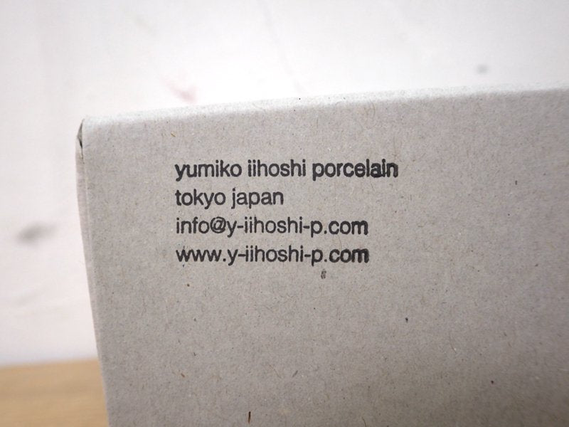 イイホシユミコ x チェック&ストライプ コラボ作品 カフェオレボウル 旧カラー:ivory 箱付 B ●