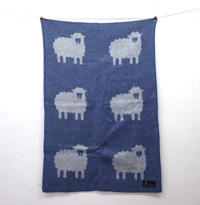 KLIPPAN / クリッパン ”sheep” ウールブランケット 67×100cm 廃番羊柄 ●