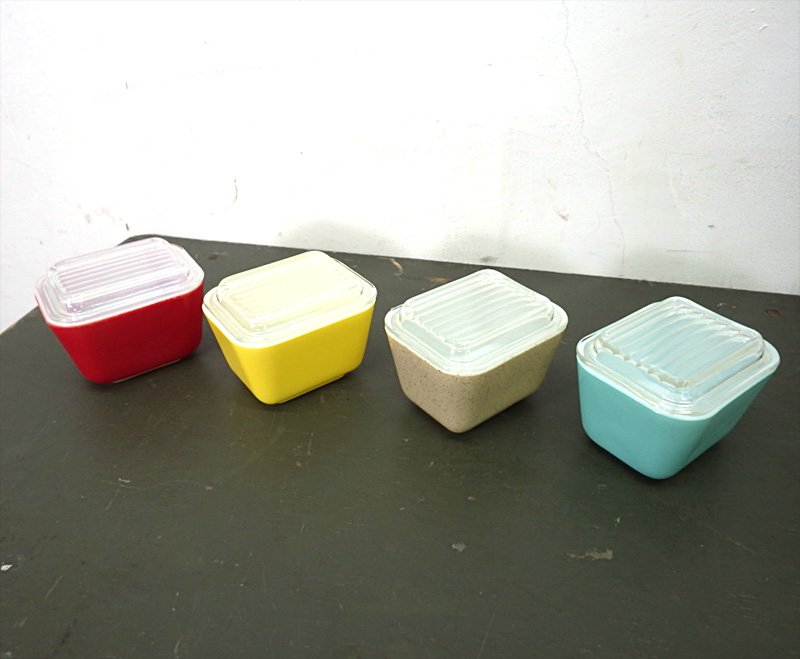 オールドパイレックス / PYREX リフリッジレーターディッシュS 4個セット ●