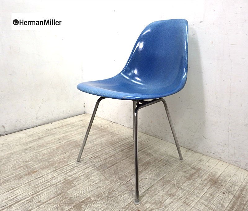 ハーマンミラー Herman Miller 2nd 後期 サイドシェルチェア Hベース ロータイプ ブルー ●