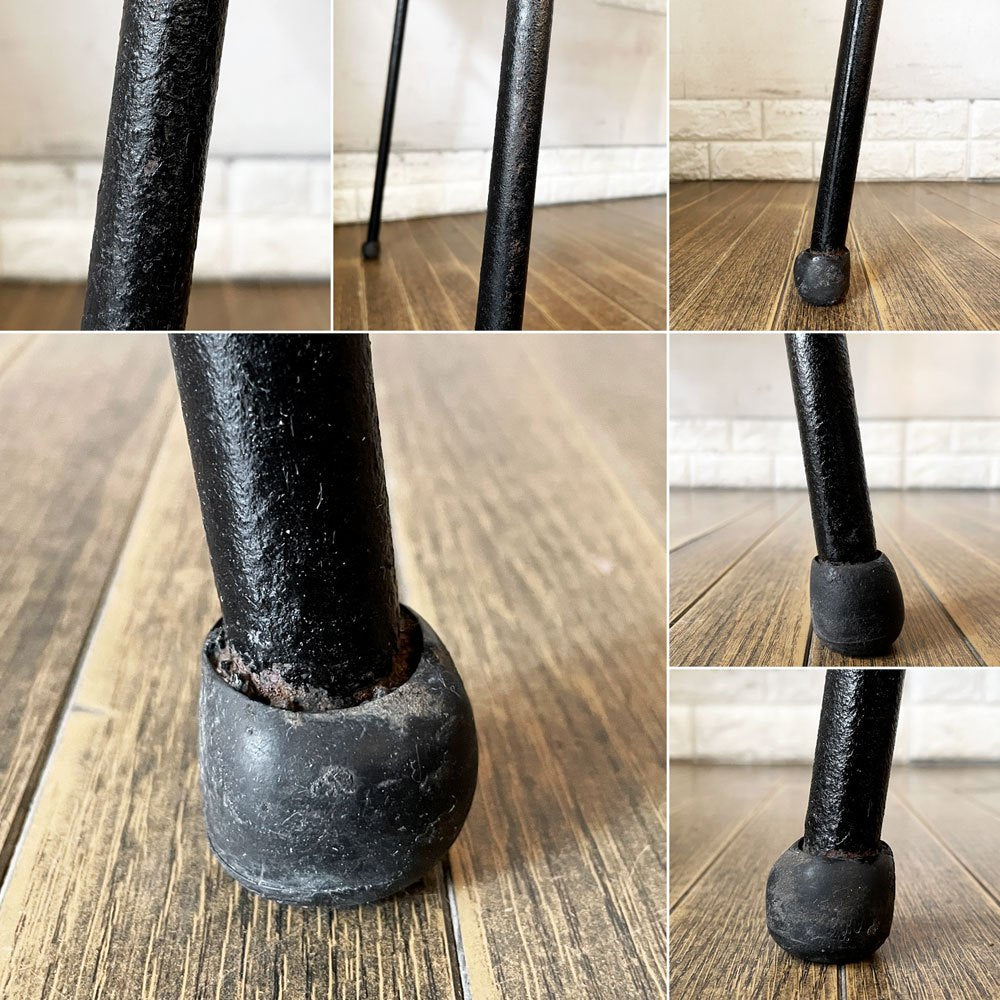 ビンテージスタイル Vintage Style 耳付き無垢材 × 鉄脚 ダイニングテーブル ワークテーブル 作業台 W105cm インダストリアル リメイク家具 ◎