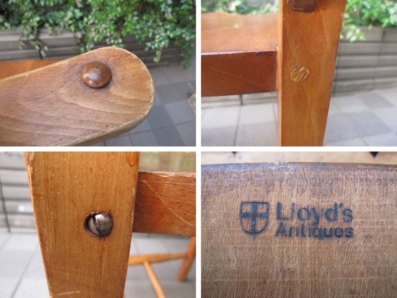 1920~1940’s 英国製ヴィンテージ ★ Lloyd's Antiques / ロイズアンティークス ★ 『 チャーチチェア / 教会椅子 / チャペルチェア 』 ★ 聖書BOX付き