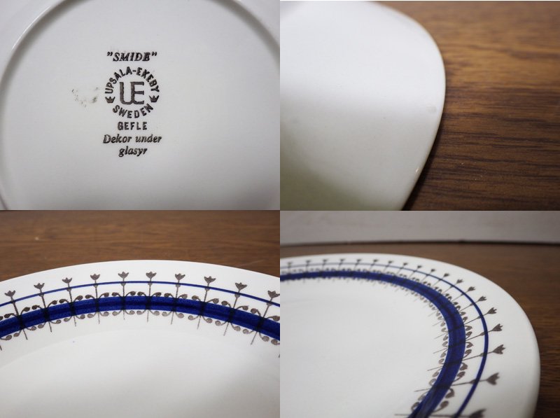 UPSALA EKEBY / ウプサラエクビイ GEFLE / ゲフレ SMIDE / スミデ ケーキプレート 18cm ブルー B◇