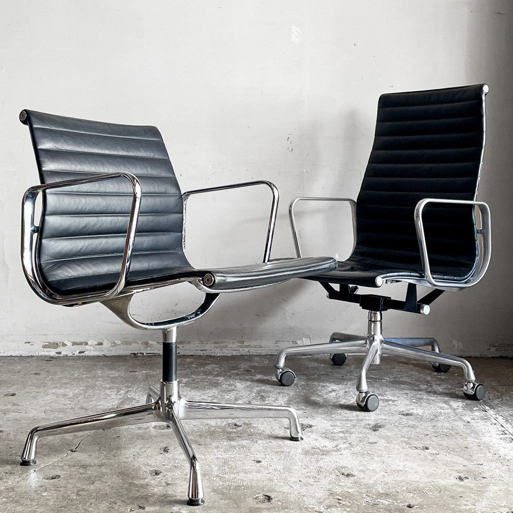 ヴィトラ vitra イームズアルミナムグループ マネジメントチェア デスクチェア 本革 固定脚 4本脚 グライズ C&Rイームズ ■