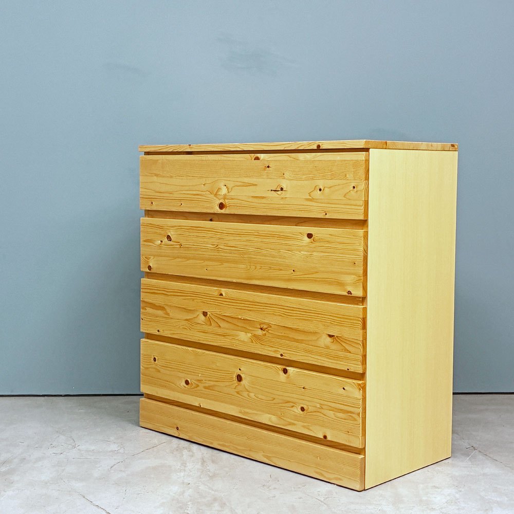 無印良品 MUJI パイン材 チェスト 4段 ナチュラル W83cm 廃番 