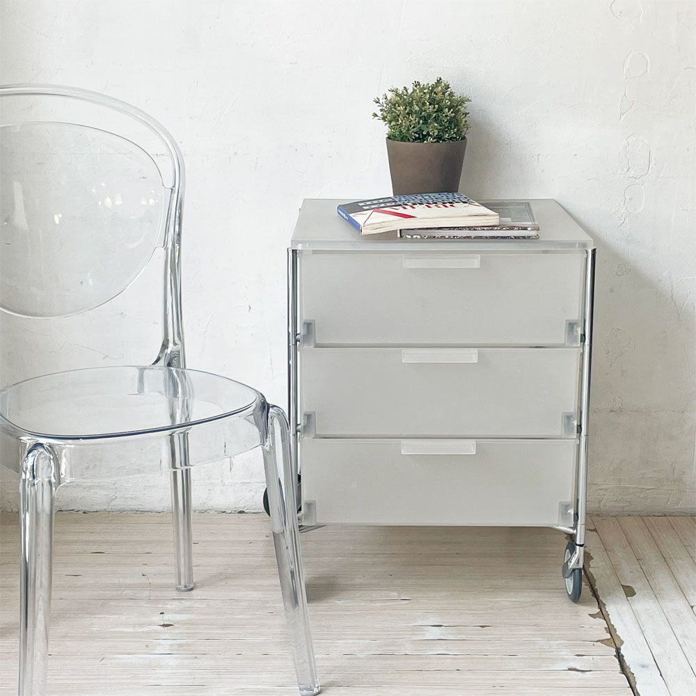 カルテル Kartell モビル3ワゴン MOBIL 3 WAGON 3ドロワー チェスト アイス キャスターワゴン ストレージ アントニオ・チッテリオ イタリア 定価163,500円 ★