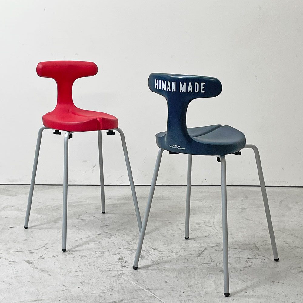 アーユル・チェア ayur-chair × ヒューマンメイド HUMAN MADE スツールタイプ SH49 四本脚 姿勢矯正 坐骨椅子 健康椅子 ネイビー 限定カラー 希少 ●