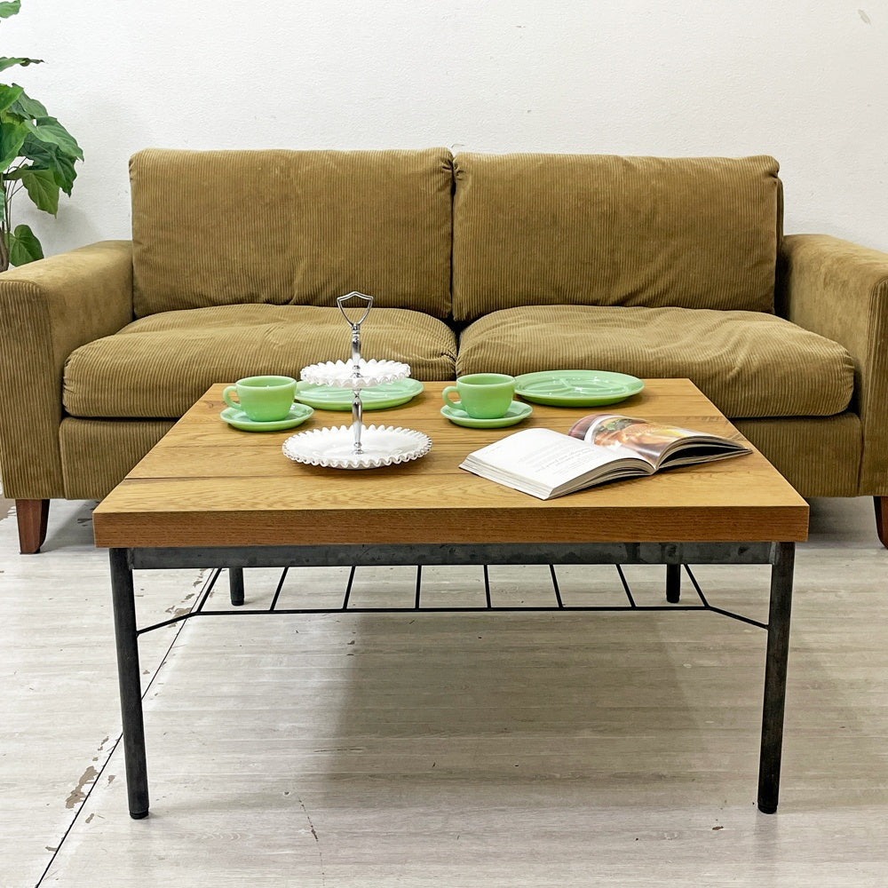 トラックファニチャー TRUCK FURNITURE オークアイアンレッグ ローテーブル OAK IRON-LEG LOW TABLE オーク無垢材 セミオーダーサイズ ●