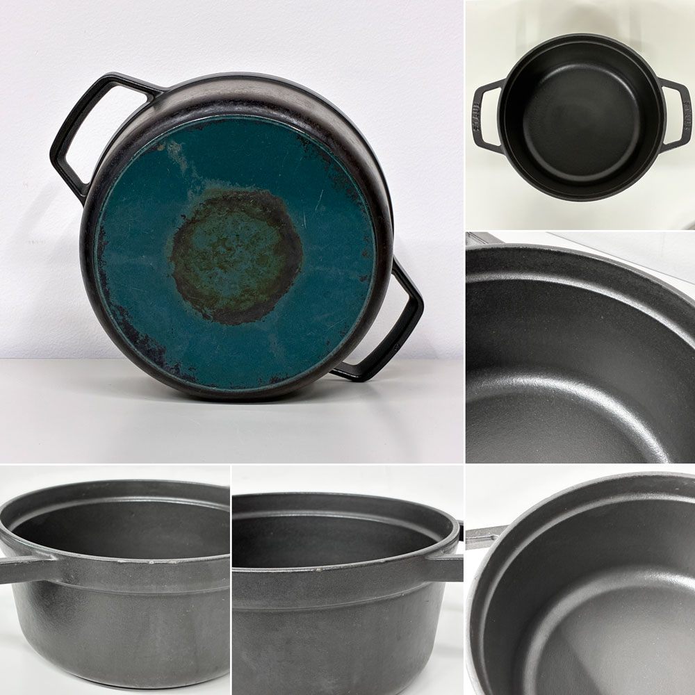 ストウブ STAUB ピコ ココット ラウンド 両手鍋 ブラック 22cm 鋳物 キャセロール ガス オーブン IH対応 フランス ◎