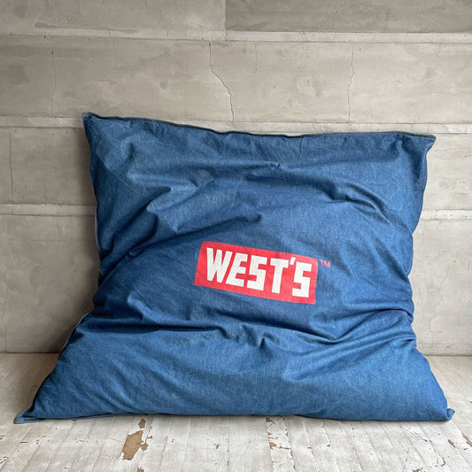 ジャーナルスタンダードファニチャー journal standard Furniture × ウエストオーバーオールズ WESTOVERALLS コラボレーション デニム生地 BIGクッション 120cm 廃番希少 ♪