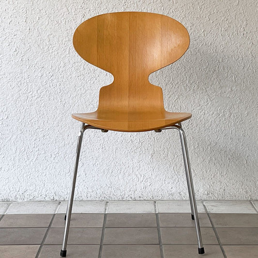 フリッツハンセン Fritz Hansen アントチェア 4本脚 ナチュラルビーチ ラッカー アルネ・ヤコブセン 北欧家具 B ◇