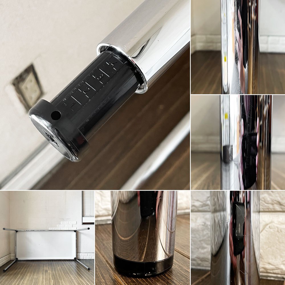 ユーエスエムハラー USM Haller ハラーテーブル パールグレーラミネート(ホワイト) W150×D75cm 高さ調節機能付 スイス 定価¥144,236- ◎