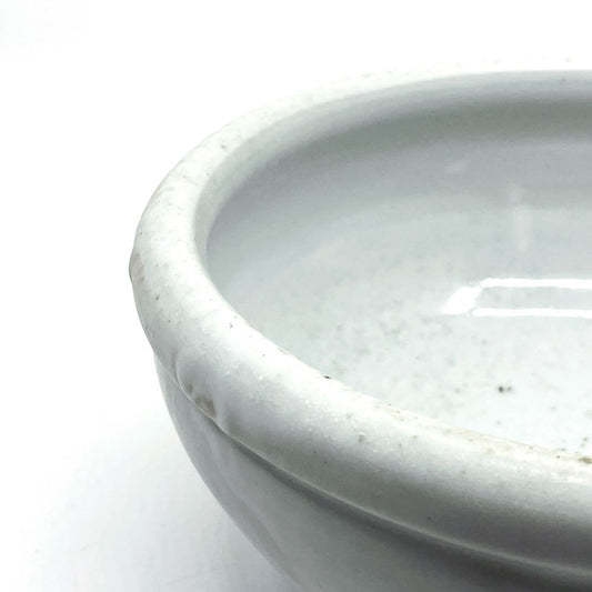 壷田和宏・亜矢 白磁 玉縁大鉢 Φ22.5x9.5cm 現代作家 ●