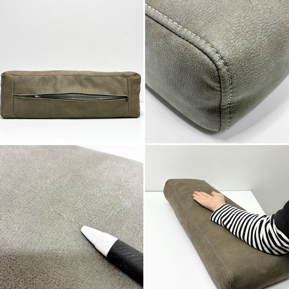 リラックスフォーム RELAX FORM コスターナ アームレスト 肘置き w70cm レザーテックス 合皮 ヨーロピアングレー 関家具 定価¥8,800- 展示品 美品 ●