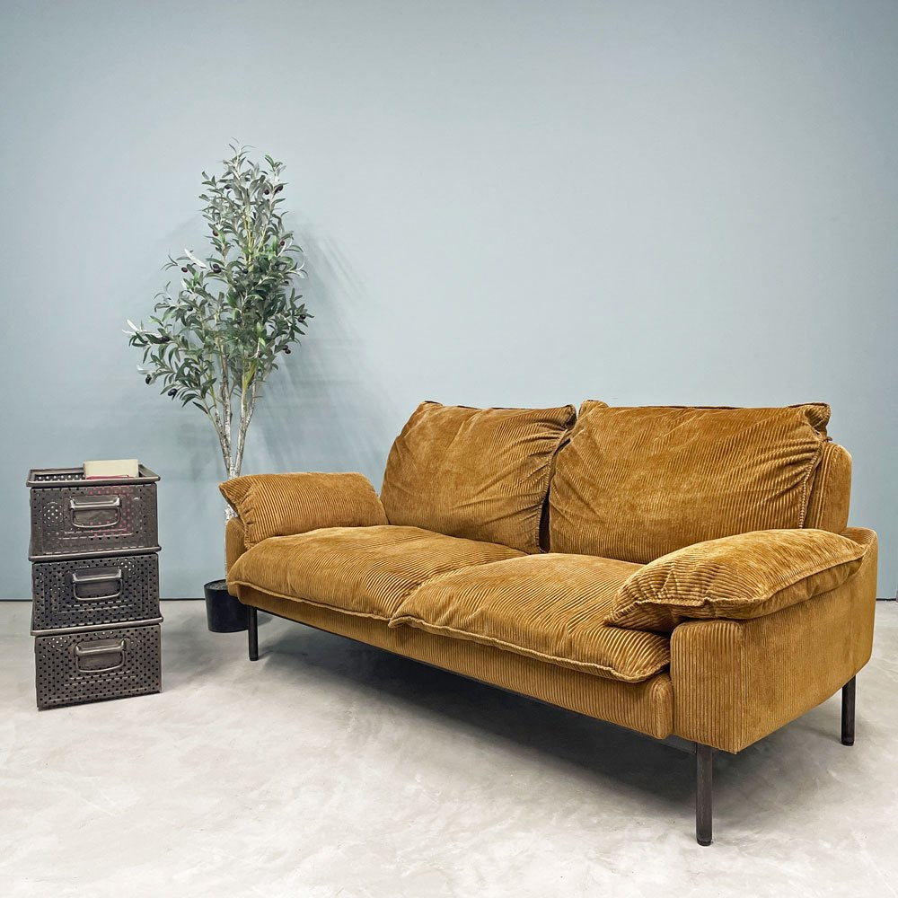 トラックファニチャー TRUCK FURNITURE DTソファ DT SOFA 2P スチール コーデュロイ フェザークッション W160cm 廃番サイズ ◎