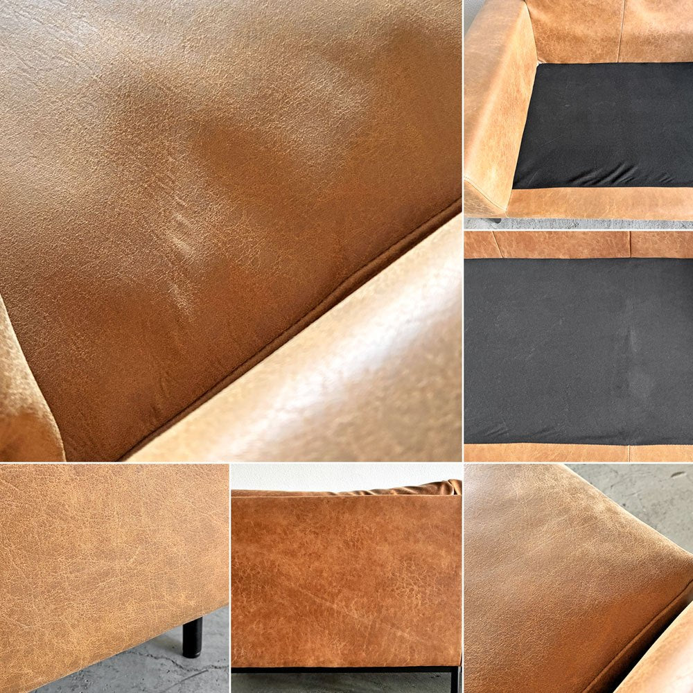 クラッシュゲート CRASH GATE コンフォーム COMFORM プルート PLUTO SOFA 3人掛けソファ W198cm スーパーレザーテックス オーカーブラウン 定価¥154,000- 〓