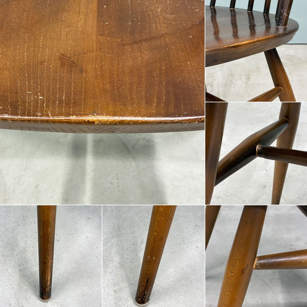 アーコール Ercol ゴールドスミス ダイニングチェア ハイバック スティックバック エルム材 ダークブラウン 古代色 UKビンテージ 英国 ◎