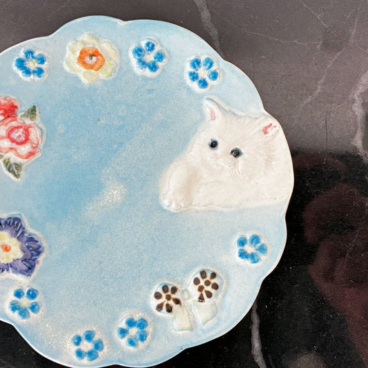 うつわやみたす x フランシュリッペ franche lippee プレート 小皿 飾り皿 白ネコ 猫 陶器 陶芸家 現代作家 希少 ◎